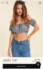 Rouje Paris Amira Cropped Top Size 36 MSRP $130