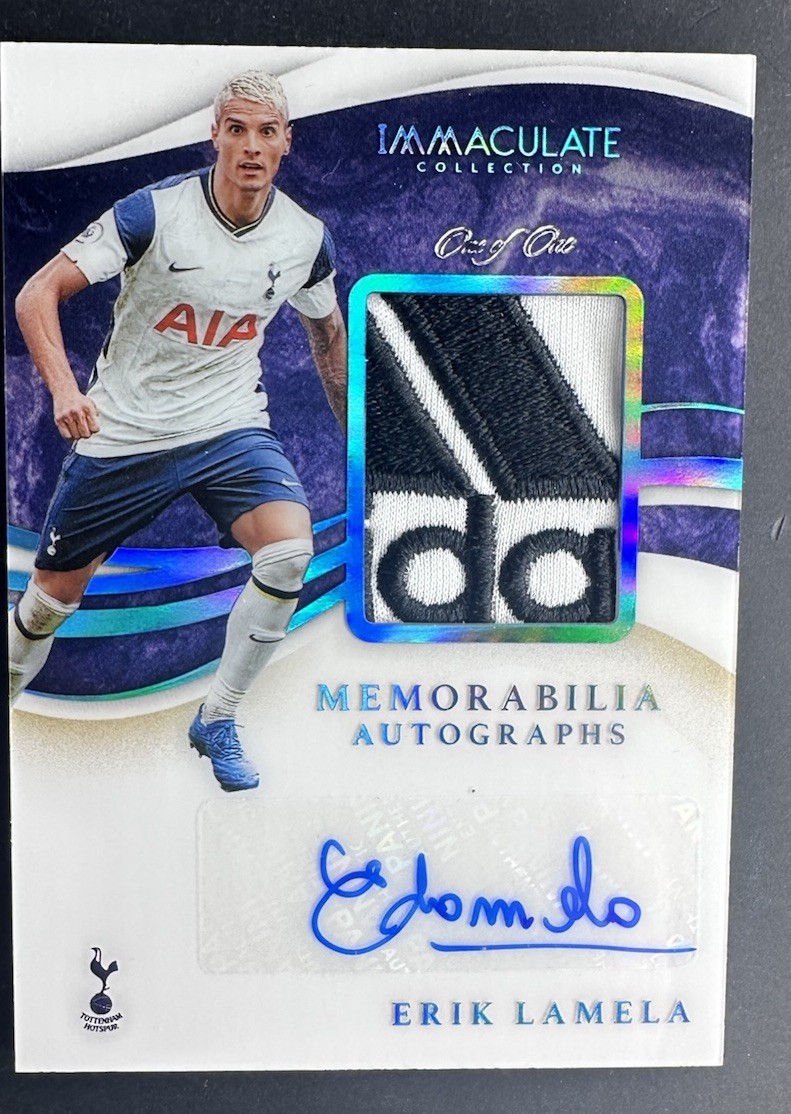 2020 Panini Immaculate Collection One Of One Erik Lamela Logo Patch Auto 1/1