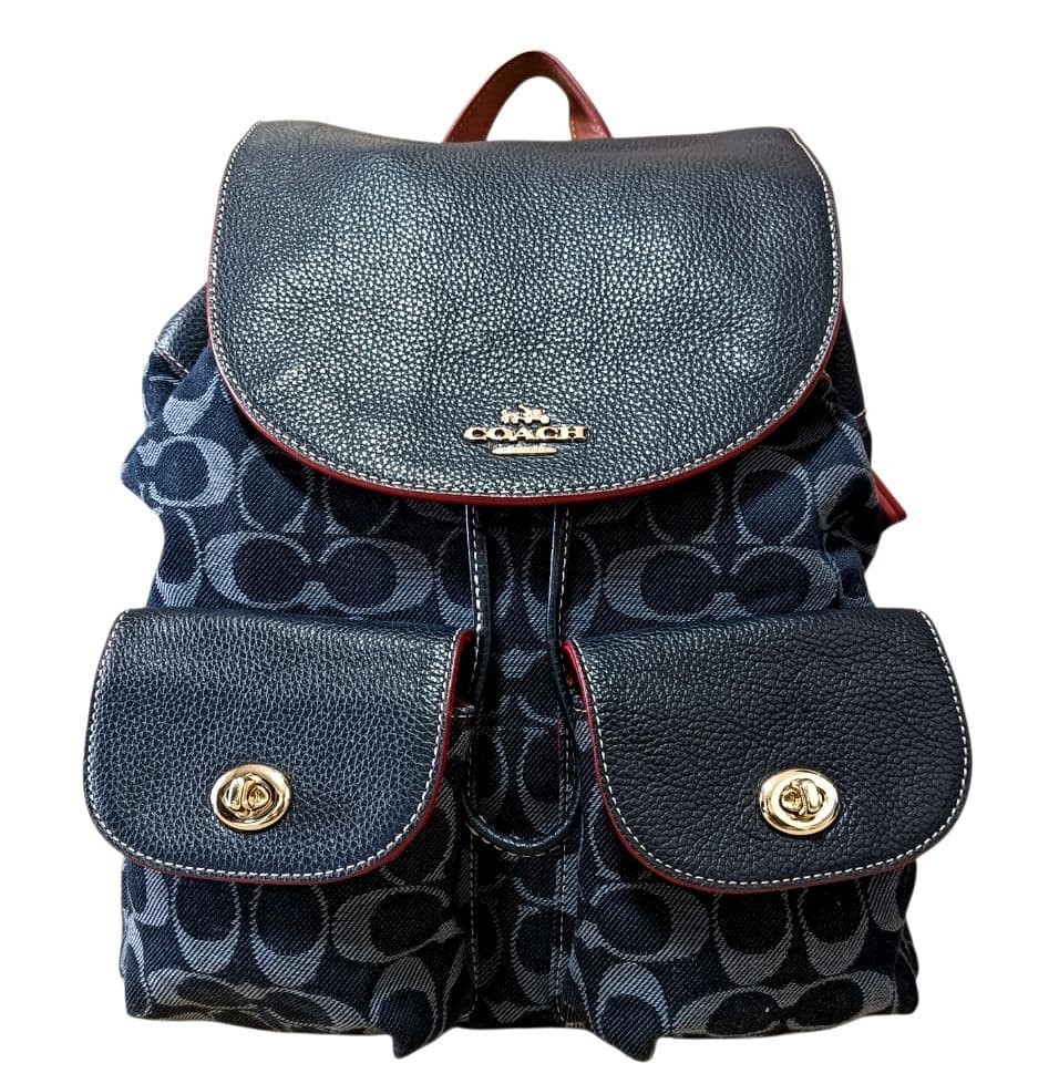 Level COACH Signature Backpack F37589 Navy thumbnail 2