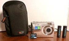 Olympus FE-130 5.1MP Digital Camera 3x Optical Zoom w/Case/Card/Batteries WORKS!