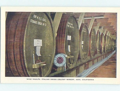 Unused Pre-1952 FACTORY SCENE Asti California CA c6550