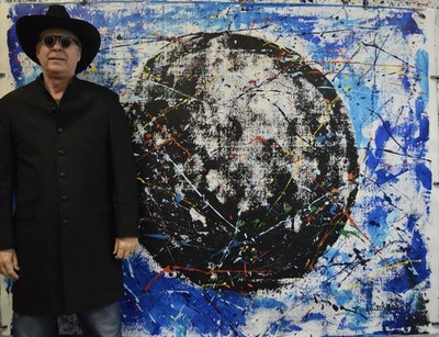 Mark Little Original ￼Giant Canvas Painting 81 X62  (6 Foot 9 inch) Abstract XX