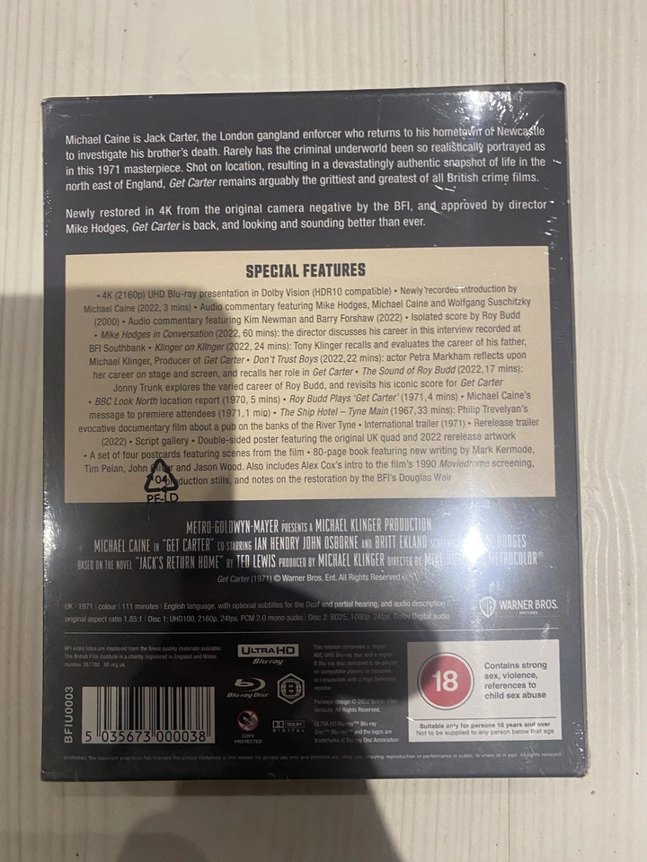 Get Carter (4K Blu-ray, 2-Disc) BFI, Limited Edition **NEW SEALED** - Image 2 of 3