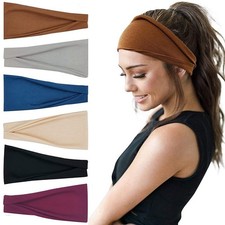 2pcs Elastic Stretch Wide Head band Hairband Running Yoga Turban Women Head mask