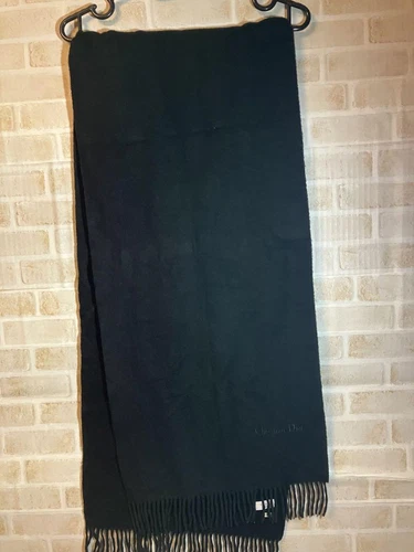 Authentique foulard noir Christian Dior 159 x 36 cm saison hiver 100% laine