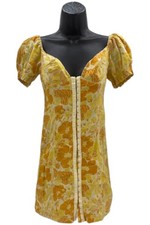 Urban Outfitters Women's Britney Hook and Eye Mini Dress Yellow