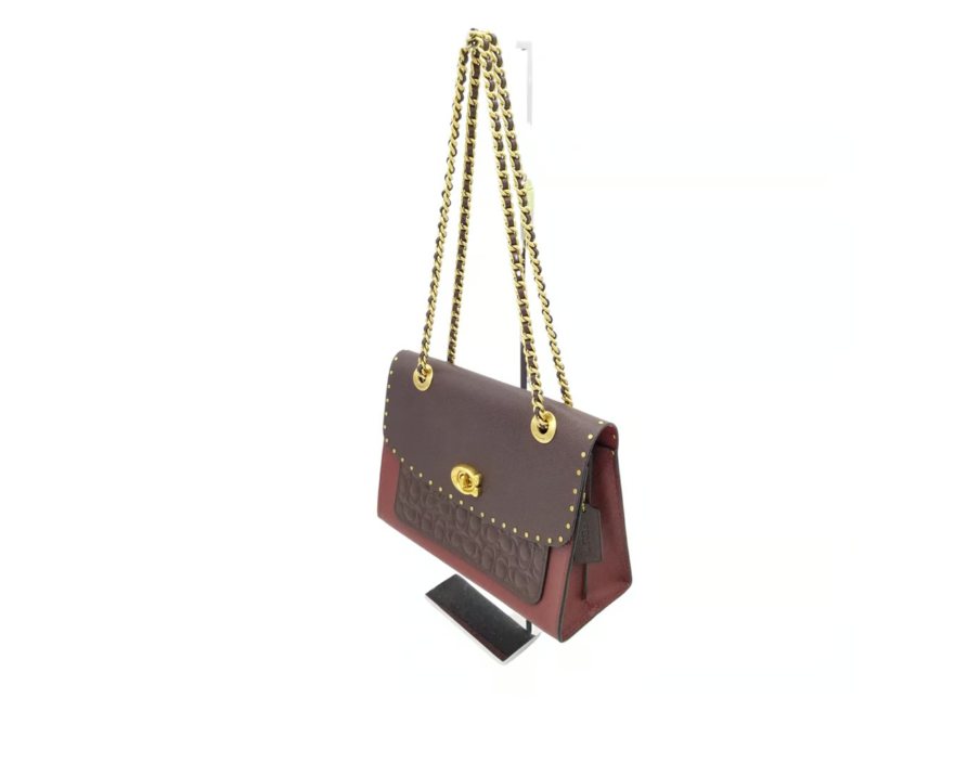 Patent Leather Bag Coach Parker Oxblood Coach Women's Signature