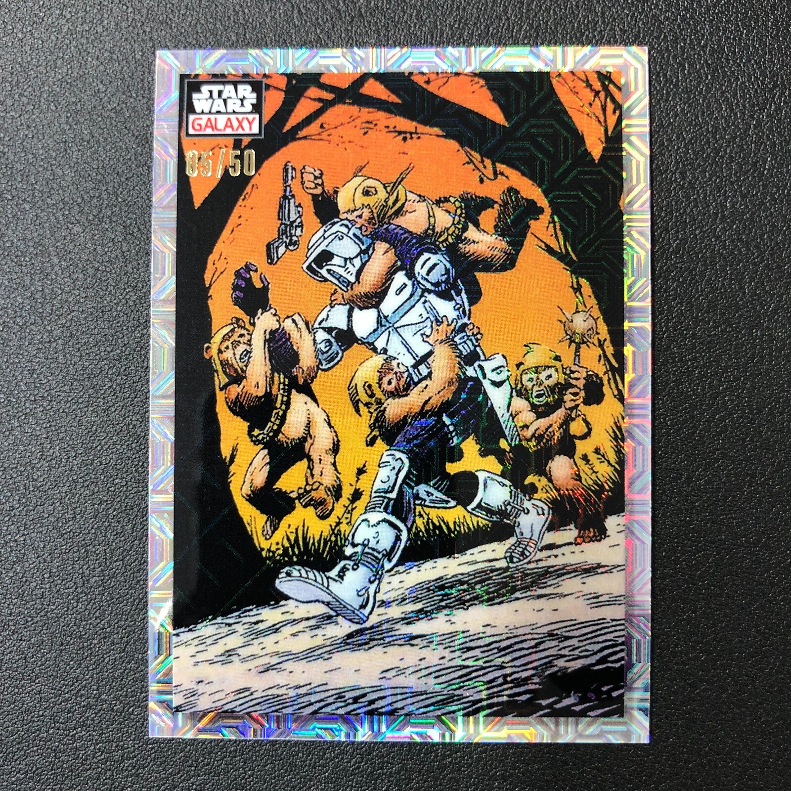 2023 Topps Chrome Star Wars Galaxy #24 Stormtrooper Overrun! Mojo Refractor /50