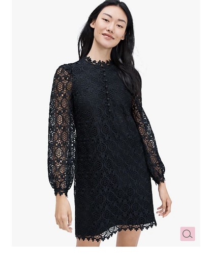 Kate Spade Black Scallop Mini Dress 