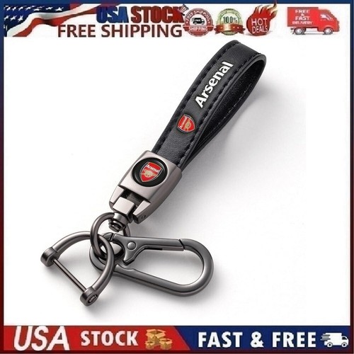 Genuine Leather Car Keychain Arsenal Football Club Key Ring Accessories S-1