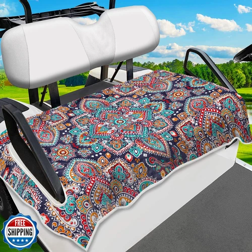 ENYORSEL Golf Cart Seat Covers, Purple Mandala Golf Cart Seat Towel Blanket f