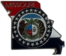 Missouri State Map Motorcycle Hat Cap Lapel Pin