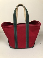 Vintage LL Bean Boat And Tote Red And Green Canvas Bag