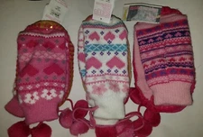Girls Capelli Brand Sweater Slipper Boots Pom Pom Various Colors Size S/M M/L