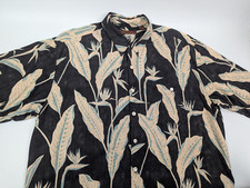 Tori Richard Shirt Men's XL Black Palms Floral Hawaiian Camp Made in USA Viscose