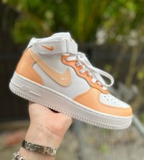 Air Force 1 Mid Custom White Shoes 