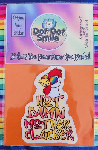 Hot Damn Mother Clucker Funny Chicken Graffiti Waterproof Gloss Vinyl Sticker - 第 7/8 張圖片