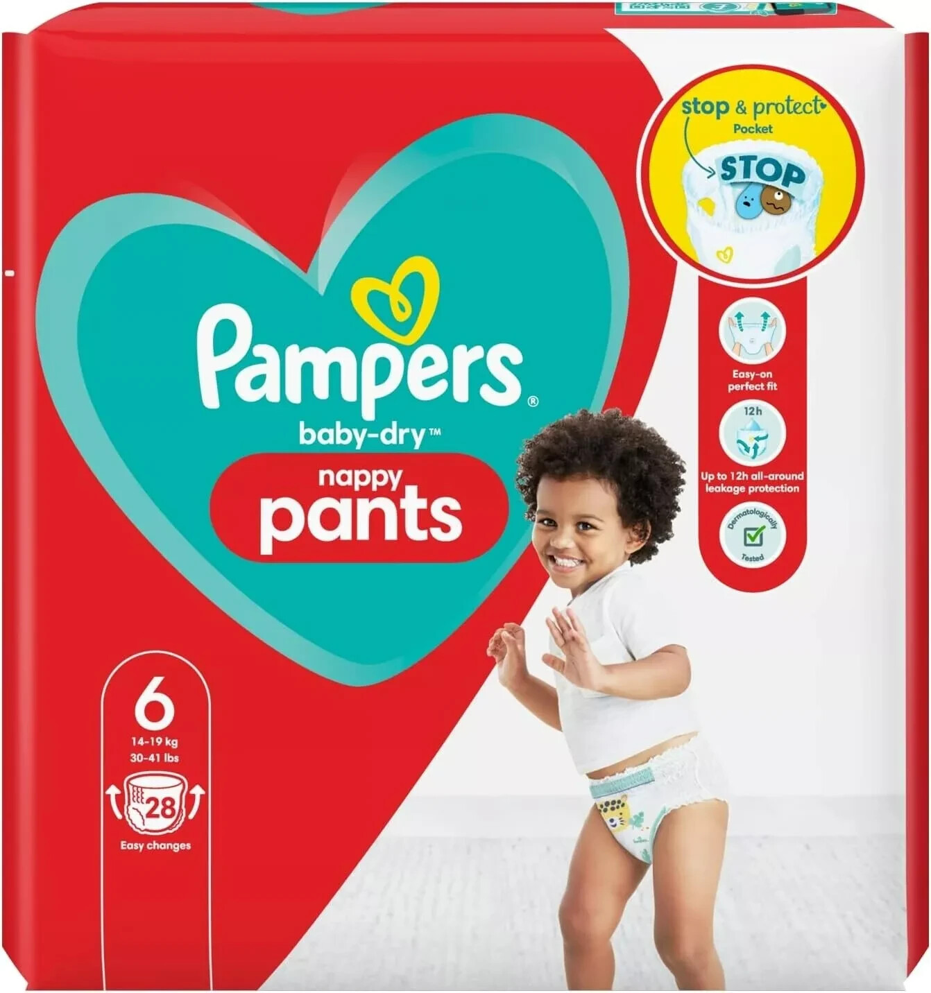 Pampers Baby-Dry Nappy Pants Size 6, 28 Nappies - Image 2