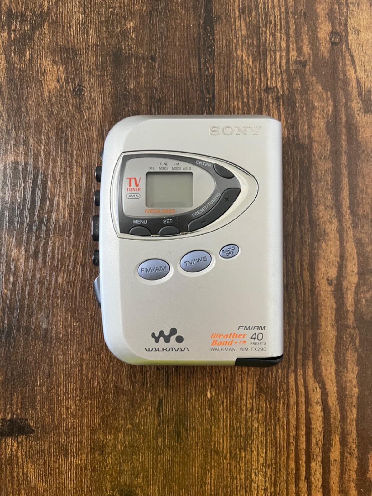 Sony Walkman WM-FX290 Digital Tuning TV/Weather FM/AM Stereo Cassette - Silver