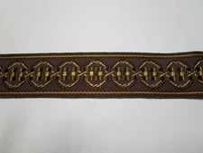 6 yards Flat Woven 2" Braid Border -BROWNS- Decorative Drapery Fabric Trim