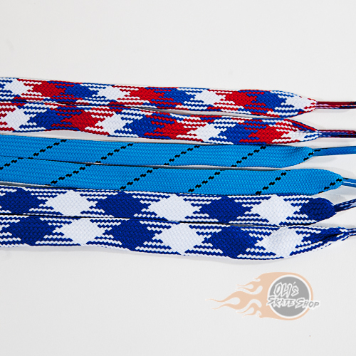 Rollschuh Zehenstopps Stopfen Paar mit optionalen Schnürsenkeln blau - Bild 3 von 4