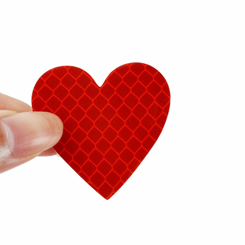 12X Pegatina Reflectante Coche Rojo Forma Corazón Marca de Seguridad Advertencia Calcomanía Accesorios Foto 4 de 4