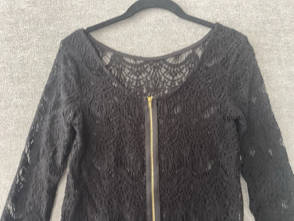 Túnica de encaje de malla transparente Forever 21 para mujer pequeña rock gótico punk motociclista festival grunge Foto 2 de 4