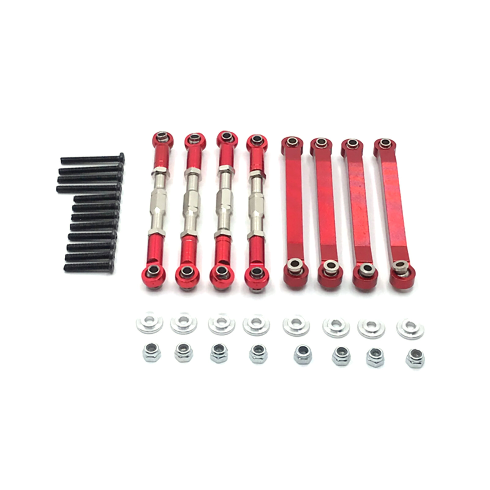 Red Chassis Pull Rod Turnbuckle Linkage for MN D90 D91 D96 MN98/99S 1/12 Scale RC Car