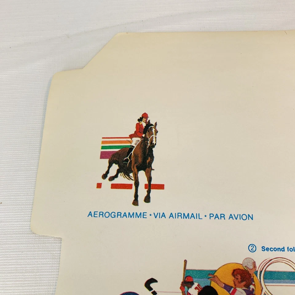 USPS 1984 US AEROGRAMME 30c Cover Olympics, Equestrian, Air Mail C4 Unused - Image 4 of 4