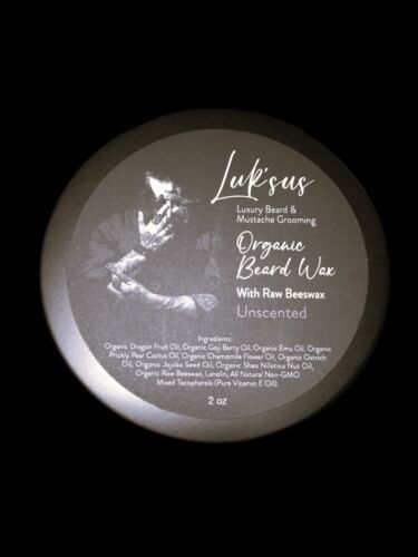 Organic Beard Wax. Made with 100% Raw Ingredients. 2 oz. Light Hold.