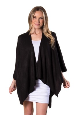 Simply Noelle bordeaux Cardi wrap shawl pashmina black