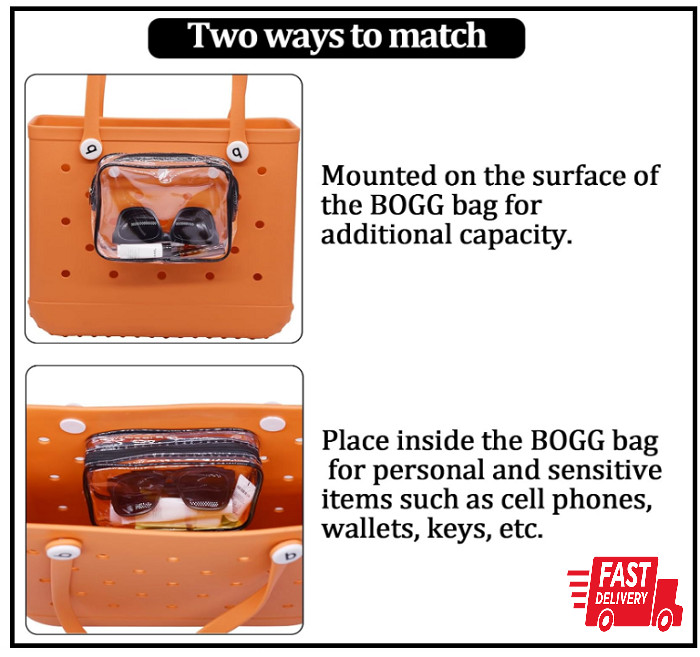 3 Packs Clear Bogg Beach Tote Bag Accessories, Hole Insert Bag Organizer Storage
