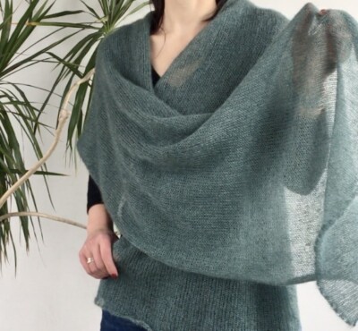 Eleganter Mohair-Schal, Schultertuch, Lace Stola