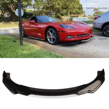 for Chevrolet Corvette Front Bumper Lip Spoiler Splitter Gloss Black White