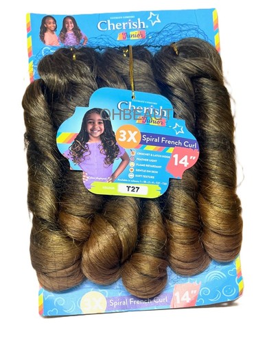 CHERISH SYNTHETIC JUNIOR CROCHET BRAID HAIR EXTENSION - SPIRAL FRENCH CURL 14 '' - Picture 15 of 18