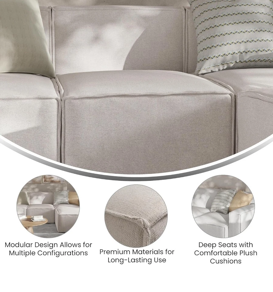 ✨️ Asiento seccional lateral derecho modular tela Bridgetown Flash Furniture con brazo Foto 4 de 4