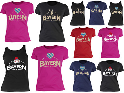 Damen Trachten Shirt - Oktoberfest Volksfest Sprüche T-Shirt Dialekt Mundart 