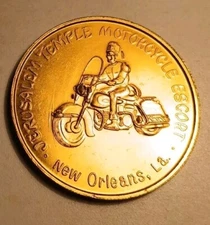 New Orleans 1971 Jerusalem Temple Motorcycle Escort Mardi Gras Aluminum Token