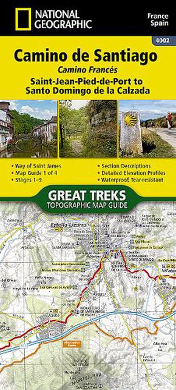 Camino de Santiago - Camino Francés Mapa 1 de 4: Saint-Jean-Pied-de-Port a Santo