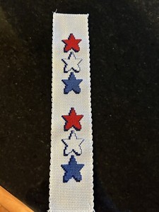 Cross Stitch "Patriotic Stars” Bookmark