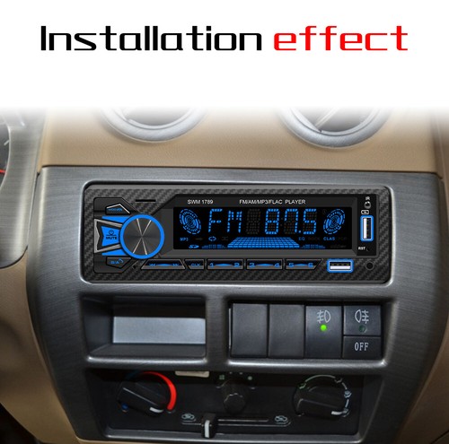 Lettore MP3 auto Bluetooth vivavoce stereo radio da cruscotto FM USB ricevitore audio - Foto 2 di 12
