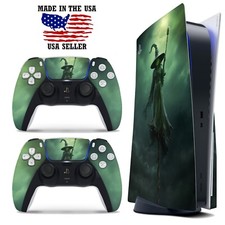 PS5 Disc Version Console  Controller Vinyl Skin Decal Wrap - Creepy Witch