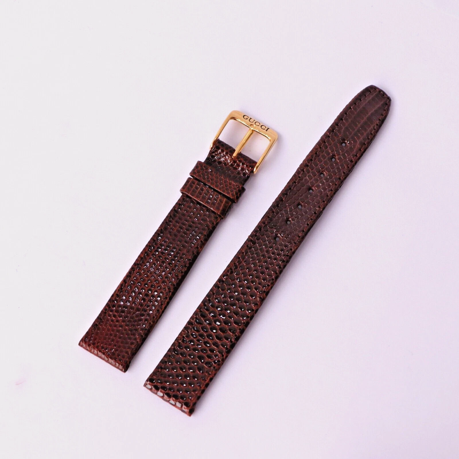 Bracelet Gucci en cuir marron 16 mm avec boucle Gucci 14 mm