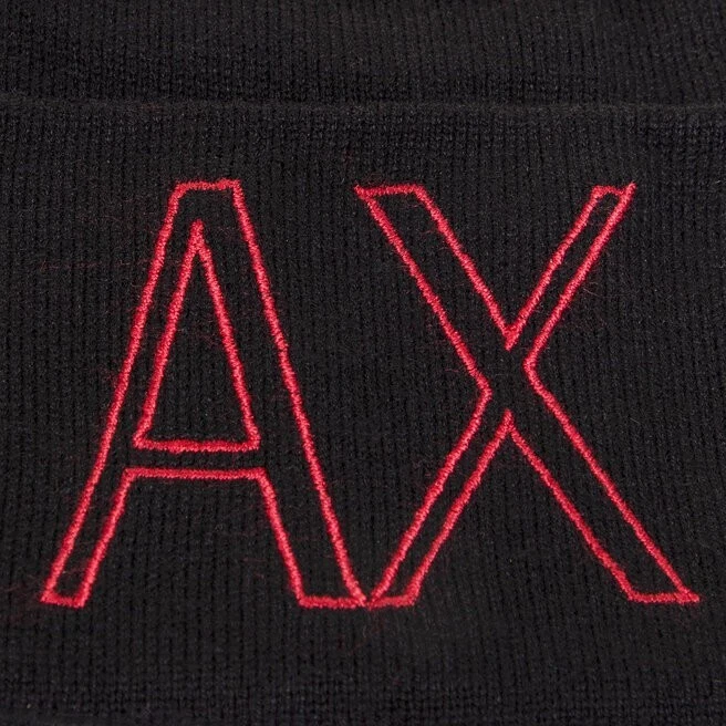 ARMANI EXCHANGE AIX Embroidered Logo Beanie Hat in Black BNWT - Image 2 of 3