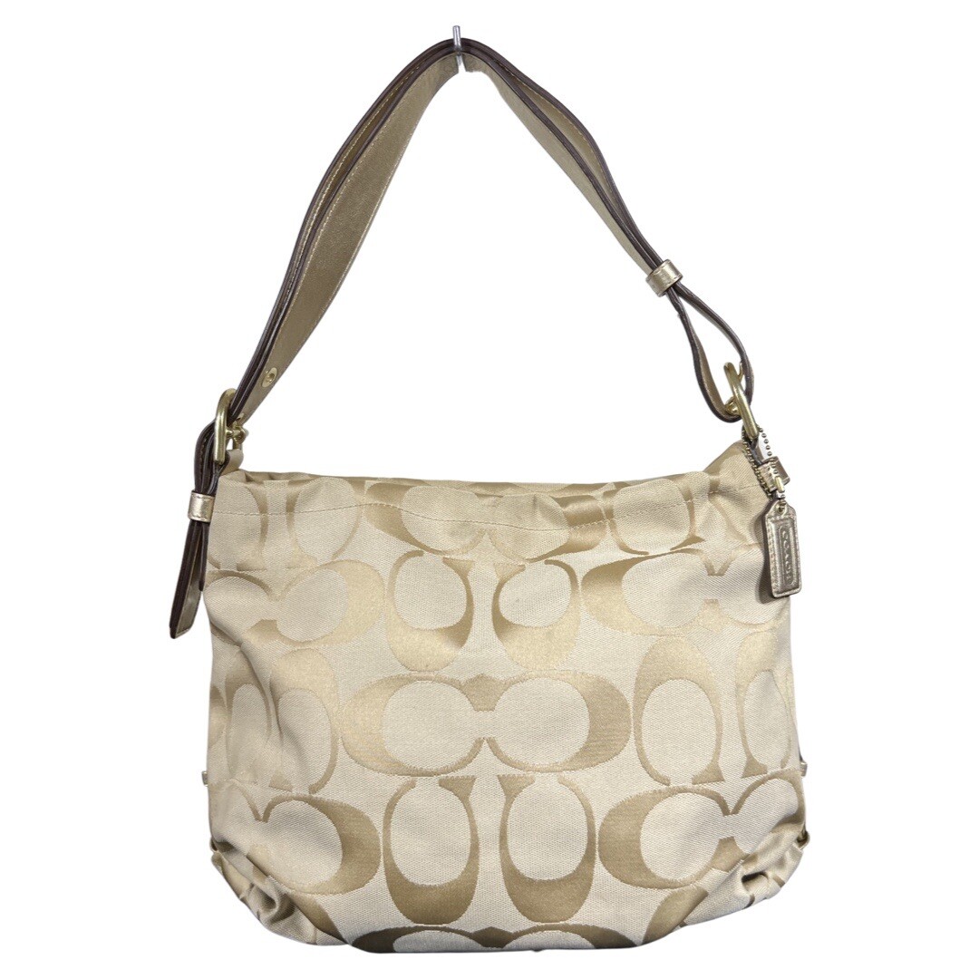 Coach Signature Duffle 24CM Shoulder Bag Crossbody Purse Cream