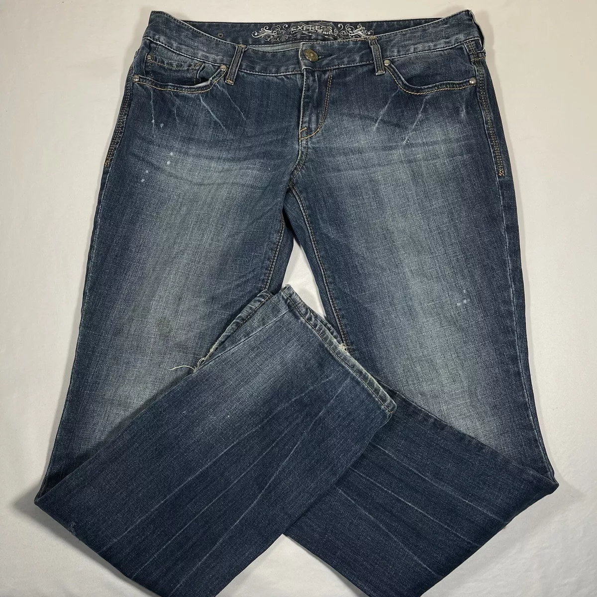 Express Stella Barely Boot Jeans Women s 8 Blue Regular Fit Low