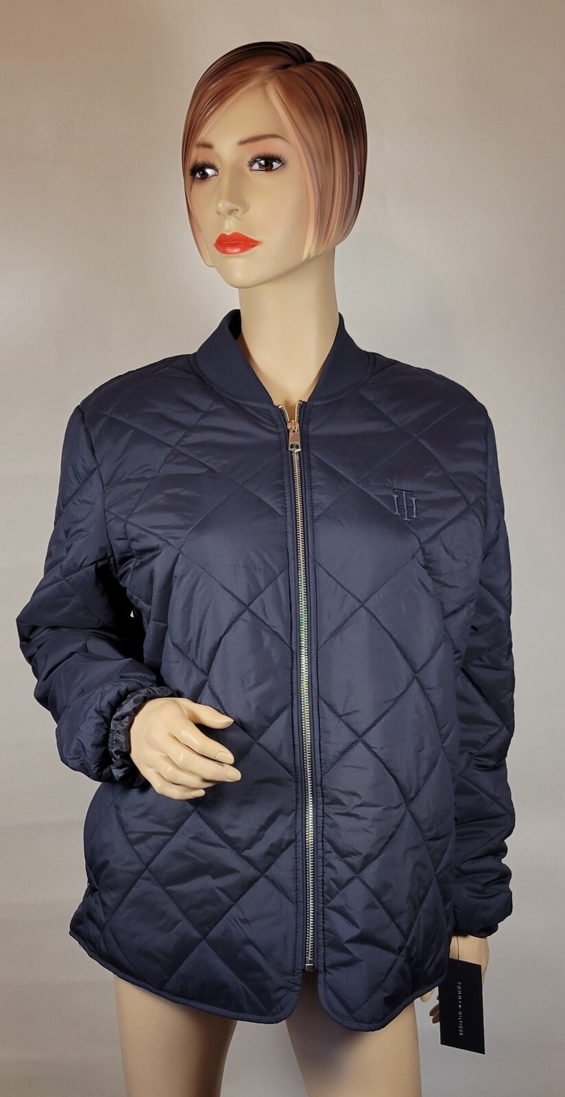 Tommy Hilfiger Quilted Navy Blue Bomber Jacket M | New W/ Tags | Winter/Spring image 3