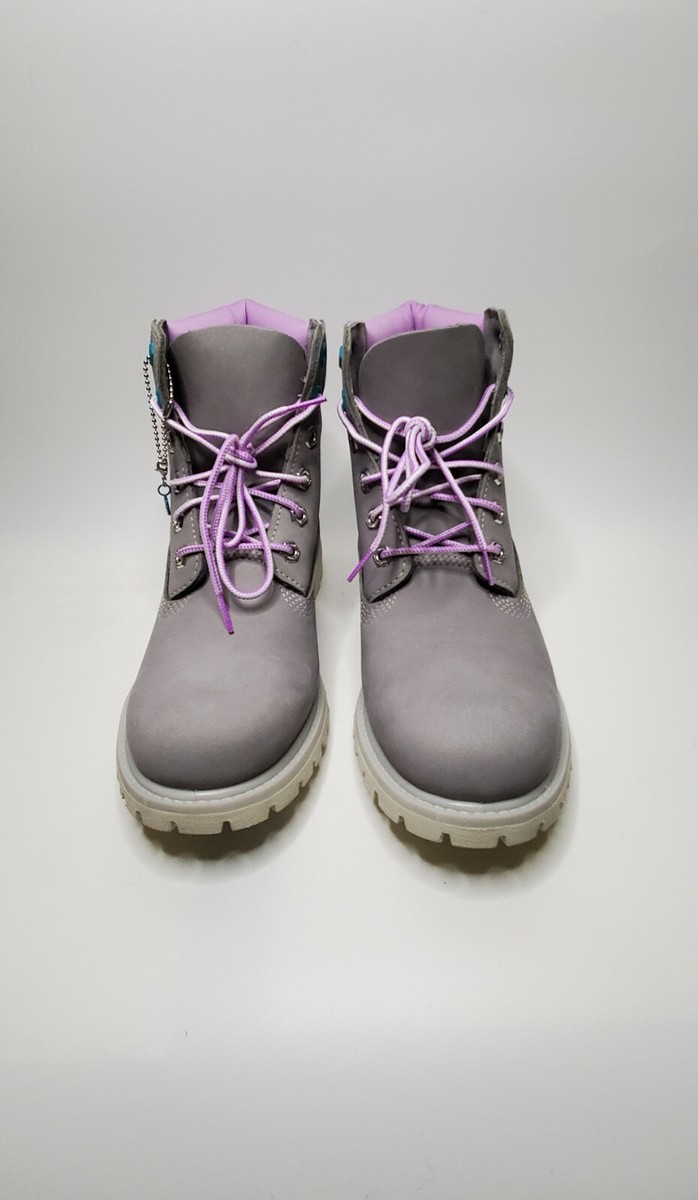 New Timberland Boots Women Grey/Purple 6 inch size 8 A41D6  display picture 3