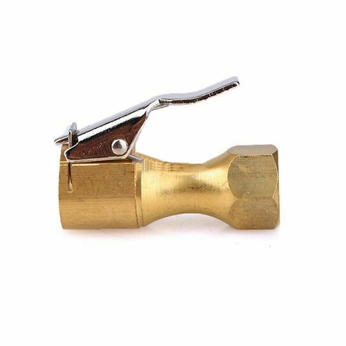 2x Car Tire Inflatable Straight Brass Open Flow Air Chuck Lock-On Clip - Picture 8 of 13