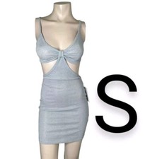🆕Silver Metallic Cami Cut Out Mini Dress~Size S